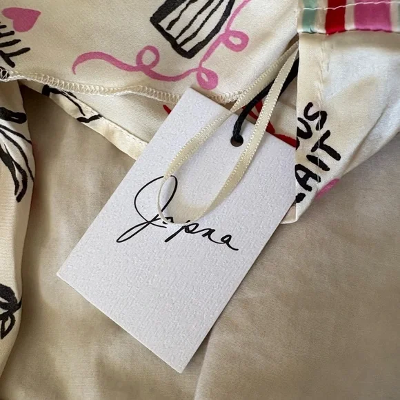 Japna NWT scarf bandana tank Paris French print the back size large - Picture 5 of 9